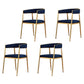 Glam Gold Metal Arm Chair Open Back Dining Side Chair with Upholstered Dark Blue 4 Piece Set Clearhalo 'Dining Chairs' 'Dining Tables & Seating' 'dining_chair' 'furn' 'furn_dining_chair' 'Furniture' 'furniture_dining_chair' 'Kitchen & Dining Furniture' 4819579
