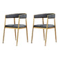 Glam Gold Metal Arm Chair Open Back Dining Side Chair with Upholstered Dark Gray 2 Piece Set Clearhalo 'Dining Chairs' 'Dining Tables & Seating' 'dining_chair' 'furn' 'furn_dining_chair' 'Furniture' 'furniture_dining_chair' 'Kitchen & Dining Furniture' 4819584