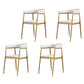 Glam Gold Metal Arm Chair Open Back Dining Side Chair with Upholstered White 4 Piece Set Clearhalo 'Dining Chairs' 'Dining Tables & Seating' 'dining_chair' 'furn' 'furn_dining_chair' 'Furniture' 'furniture_dining_chair' 'Kitchen & Dining Furniture' 4819588