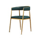 Glam Gold Metal Arm Chair Open Back Dining Side Chair with Upholstered Blackish Green 1 Piece Clearhalo 'Dining Chairs' 'Dining Tables & Seating' 'dining_chair' 'furn' 'furn_dining_chair' 'Furniture' 'furniture_dining_chair' 'Kitchen & Dining Furniture' 4819589