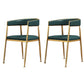 Glam Gold Metal Arm Chair Open Back Dining Side Chair with Upholstered Blackish Green 2 Piece Set Clearhalo 'Dining Chairs' 'Dining Tables & Seating' 'dining_chair' 'furn' 'furn_dining_chair' 'Furniture' 'furniture_dining_chair' 'Kitchen & Dining Furniture' 4819590