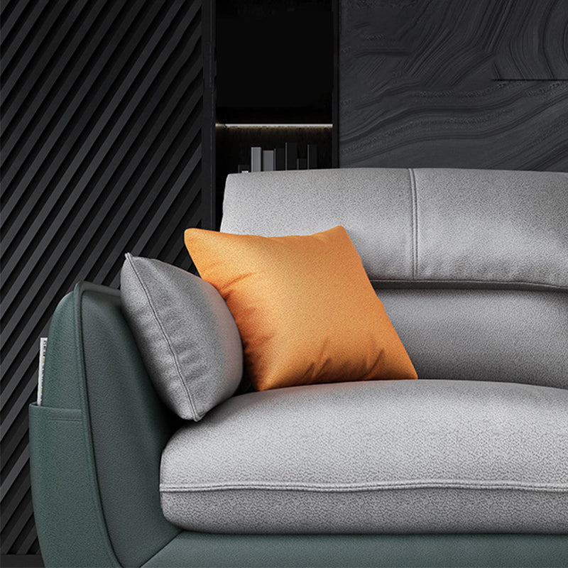 Scandinavian L-Shape Sectional Cushion Back Sofa and Chaise with Golden Legs Clearhalo 'furn' 'furn_sectionals' 'Furniture' 'furniture_sectionals' 'kitchen' 'kitchen_sectionals' 'Living Room Furniture' 'Sectionals' 4819686