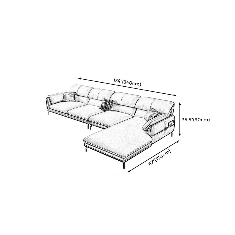 Scandinavian L-Shape Sectional Faux Leather Sofa and Chaise with Storage for Apartment Clearhalo 'furn' 'furn_sectionals' 'Furniture' 'furniture_sectionals' 'kitchen' 'kitchen_sectionals' 'Living Room Furniture' 'Sectionals' 4819701