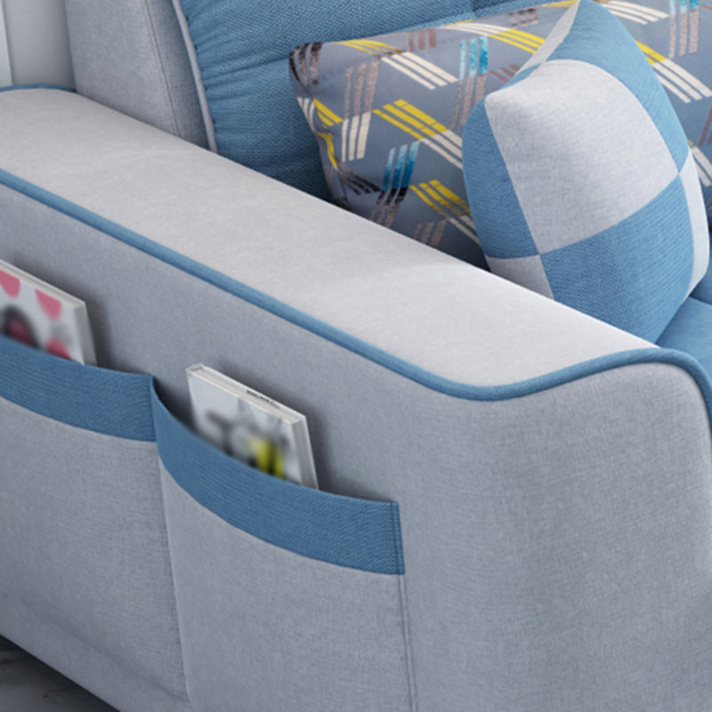 Modern Square Arm Sectionals 106.3"L High Back Sofa and Chaise with Storage Clearhalo 'furn' 'furn_sectionals' 'Furniture' 'furniture_sectionals' 'kitchen' 'kitchen_sectionals' 'Living Room Furniture' 'Sectionals' 4819765