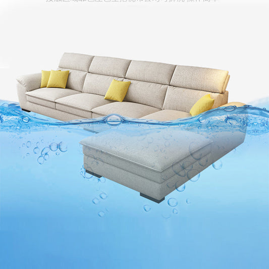 Contemporary Linen Right Hand Facing Sectional Pillow Top Arm Sofa and Chaise Clearhalo 'furn' 'furn_sectionals' 'Furniture' 'furniture_sectionals' 'kitchen' 'kitchen_sectionals' 'Living Room Furniture' 'Sectionals' 4819777