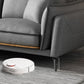 Modern Square Arm Cushion Back Sectional Faux Leather Sofa and Chaise in Dark Gray Clearhalo 'furn' 'furn_sectionals' 'Furniture' 'furniture_sectionals' 'kitchen' 'kitchen_sectionals' 'Living Room Furniture' 'Sectionals' 4819788