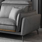 Modern Square Arm Cushion Back Sectional Faux Leather Sofa and Chaise in Dark Gray Clearhalo 'furn' 'furn_sectionals' 'Furniture' 'furniture_sectionals' 'kitchen' 'kitchen_sectionals' 'Living Room Furniture' 'Sectionals' 4819789