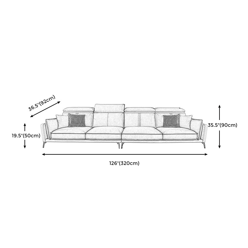 Modern Square Arm Cushion Back Sectional Faux Leather Sofa and Chaise in Dark Gray Clearhalo 'furn' 'furn_sectionals' 'Furniture' 'furniture_sectionals' 'kitchen' 'kitchen_sectionals' 'Living Room Furniture' 'Sectionals' 4819795