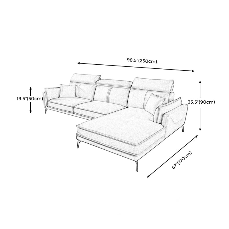 Modern Square Arm Cushion Back Sectional Faux Leather Sofa and Chaise in Dark Gray Clearhalo 'furn' 'furn_sectionals' 'Furniture' 'furniture_sectionals' 'kitchen' 'kitchen_sectionals' 'Living Room Furniture' 'Sectionals' 4819797