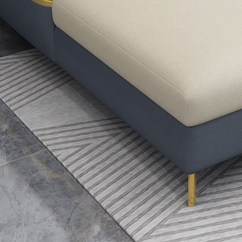 124.01" L x 70.86" W x 35.43" H Faux Leather Sectional Pillow Top Arm Sofa and Chaise Clearhalo 'furn' 'furn_sectionals' 'Furniture' 'furniture_sectionals' 'kitchen' 'kitchen_sectionals' 'Living Room Furniture' 'Sectionals' 4819846