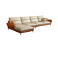 Modern Cream Genuine Leather Sofa Pillow Top Arm Sectional for Apartment Clearhalo 'furn' 'furn_sectionals' 'Furniture' 'furniture_sectionals' 'kitchen' 'kitchen_sectionals' 'Living Room Furniture' 'Sectionals' 4819885