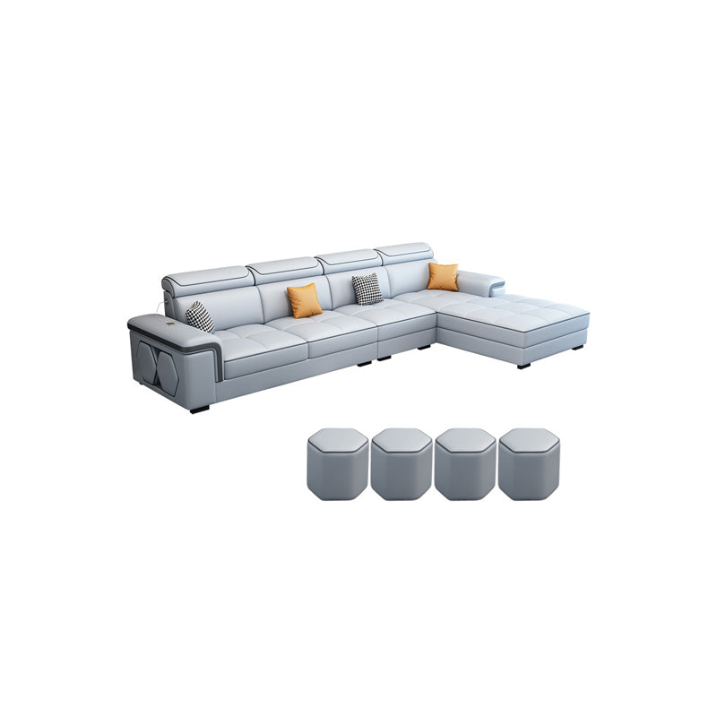 Contemporary 70"D Sectional Square Arm Sofa with Reversible Chaise for Living Room Clearhalo 'furn' 'furn_sectionals' 'Furniture' 'furniture_sectionals' 'kitchen' 'kitchen_sectionals' 'Living Room Furniture' 'Sectionals' 4819911