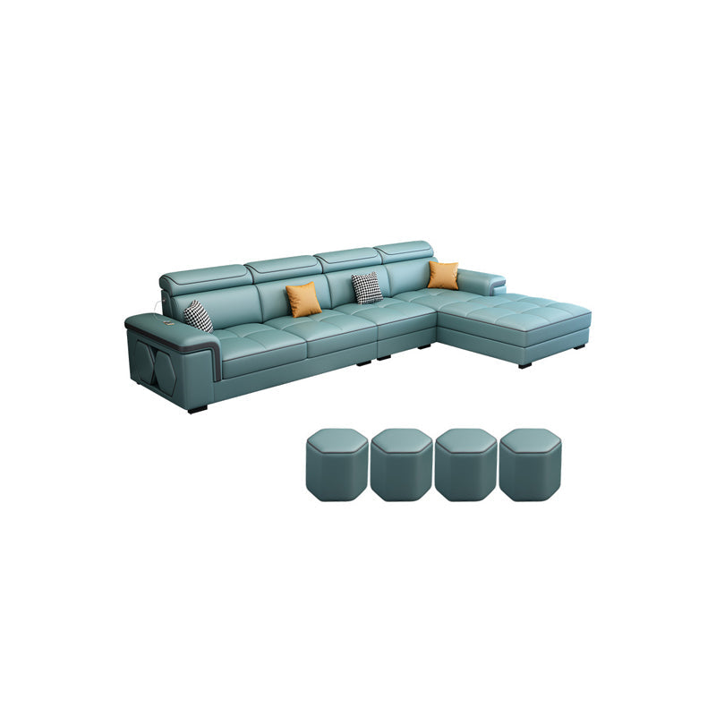 Contemporary 70"D Sectional Square Arm Sofa with Reversible Chaise for Living Room Clearhalo 'furn' 'furn_sectionals' 'Furniture' 'furniture_sectionals' 'kitchen' 'kitchen_sectionals' 'Living Room Furniture' 'Sectionals' 4819915