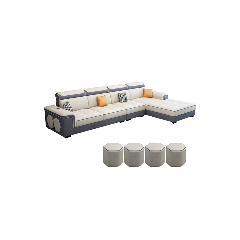 Contemporary 70"D Sectional Square Arm Sofa with Reversible Chaise for Living Room Clearhalo 'furn' 'furn_sectionals' 'Furniture' 'furniture_sectionals' 'kitchen' 'kitchen_sectionals' 'Living Room Furniture' 'Sectionals' 4819921