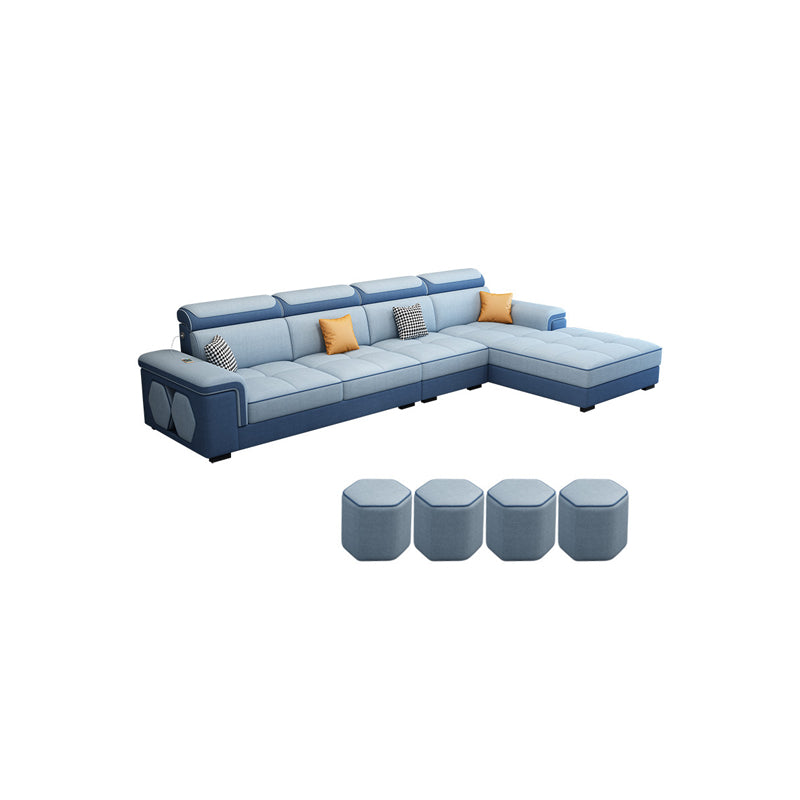 Contemporary 70"D Sectional Square Arm Sofa with Reversible Chaise for Living Room Clearhalo 'furn' 'furn_sectionals' 'Furniture' 'furniture_sectionals' 'kitchen' 'kitchen_sectionals' 'Living Room Furniture' 'Sectionals' 4819924