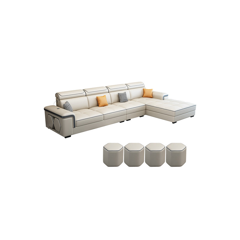Contemporary 70"D Sectional Square Arm Sofa with Reversible Chaise for Living Room Clearhalo 'furn' 'furn_sectionals' 'Furniture' 'furniture_sectionals' 'kitchen' 'kitchen_sectionals' 'Living Room Furniture' 'Sectionals' 4819925