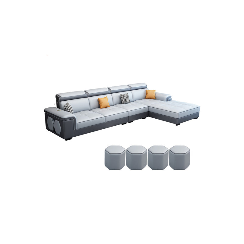 Contemporary 70"D Sectional Square Arm Sofa with Reversible Chaise for Living Room Clearhalo 'furn' 'furn_sectionals' 'Furniture' 'furniture_sectionals' 'kitchen' 'kitchen_sectionals' 'Living Room Furniture' 'Sectionals' 4819926