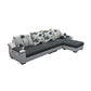 Dark Gray Pillow Top Arm Sectional Upholstered Cushions Back Sofa and Chaise 106"L x 55"W x 29.5"H Clearhalo 'furn' 'furn_sectionals' 'Furniture' 'furniture_sectionals' 'kitchen' 'kitchen_sectionals' 'Living Room Furniture' 'Sectionals' 4819933