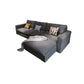 Modern Square Arm Sectional Gray Linen Sofa and Chaise for Apartment 104"L x 67"W x 33.5"H Right Clearhalo 'furn' 'furn_sectionals' 'Furniture' 'furniture_sectionals' 'kitchen' 'kitchen_sectionals' 'Living Room Furniture' 'Sectionals' 4819952