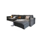 Modern Square Arm Sectional Gray Linen Sofa and Chaise for Apartment 136"L x 67"W x 33.5"H Right Latex Clearhalo 'furn' 'furn_sectionals' 'Furniture' 'furniture_sectionals' 'kitchen' 'kitchen_sectionals' 'Living Room Furniture' 'Sectionals' 4819954