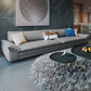 Modern Faux Leather Sofa and Chaise Gray Pillow Top Arm Sectional for Apartment 85"L x 37"W x 33"H Clearhalo 'furn' 'furn_sectionals' 'Furniture' 'furniture_sectionals' 'kitchen' 'kitchen_sectionals' 'Living Room Furniture' 'Sectionals' 4819977