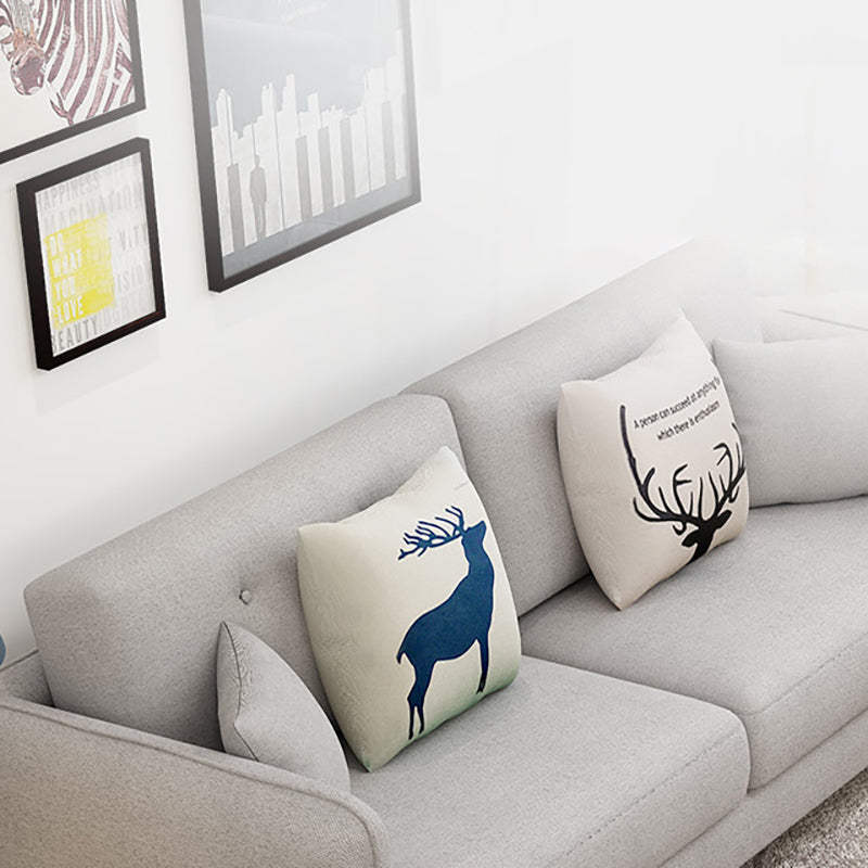 Modern Grey Fabric/Faux Leather Standard Sofa Square Arm Tufted Sofa Clearhalo 'furn' 'furn_sofas' 'Furniture' 'furniture_sofas' 'kitchen' 'kitchen_sofas' 'Living Room Furniture' 'Sofa' 'sofas' 4820077