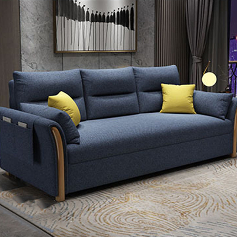 Fabric Sofa Bed Settee Furniture Flared Arm Latex Filled Sofa Dark Blue Clearhalo 'furn' 'furn_sofas' 'Furniture' 'furniture_sofas' 'kitchen' 'kitchen_sofas' 'Living Room Furniture' 'Sofa' 'sofas' 4820087