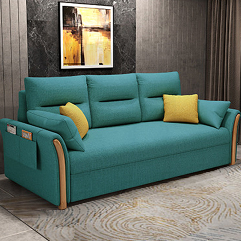 Fabric Sofa Bed Settee Furniture Flared Arm Latex Filled Sofa Blue-Green Clearhalo 'furn' 'furn_sofas' 'Furniture' 'furniture_sofas' 'kitchen' 'kitchen_sofas' 'Living Room Furniture' 'Sofa' 'sofas' 4820096