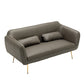 Mid-Century Modern Faux Leather Sofa 31.1" H Sloped Arm Loveseat Grey Clearhalo 'Furniture' 'furniture_sofas' 'kitchen' 'kitchen_sofas' 'Living Room Furniture' 'Sofa' 'sofas' 4820108