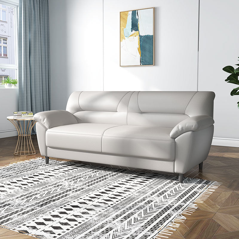 Polish Finish Sofa Pure Color Pillow Top Arm Sofa For Bonus Room Light Gray Clearhalo 'furn' 'furn_sofas' 'Furniture' 'furniture_sofas' 'kitchen' 'kitchen_sofas' 'Living Room Furniture' 'Sofa' 'sofas' 4820128