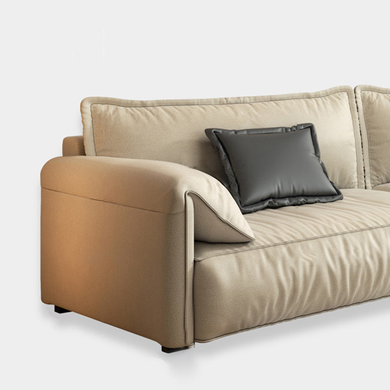 Ivory Stain Resistant Settee Furniture Faux Leather Pillow Top Arm Setee Clearhalo 'furn' 'furn_sofas' 'Furniture' 'furniture_sofas' 'kitchen' 'kitchen_sofas' 'Living Room Furniture' 'Sofa' 'sofas' 4820145