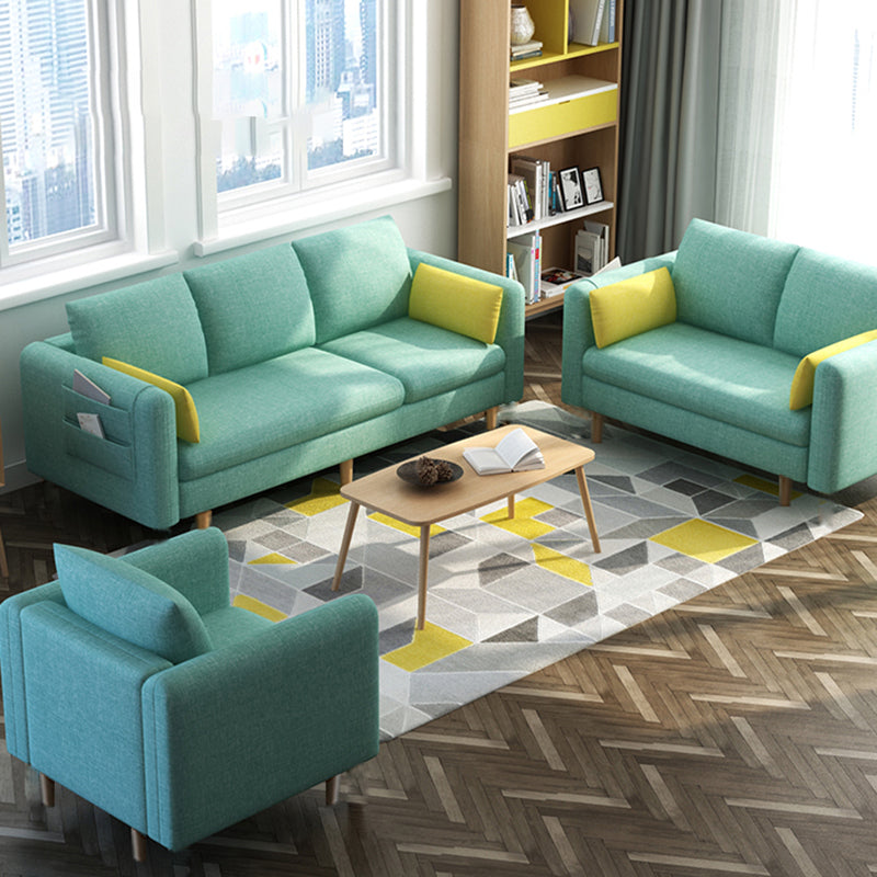 Modern Wood Legs Standard Sofa Fabric Loose Back Square Arm Sofa Clearhalo 'furn' 'furn_sofas' 'Furniture' 'furniture_sofas' 'kitchen' 'kitchen_sofas' 'Living Room Furniture' 'Sofa' 'sofas' 4820151