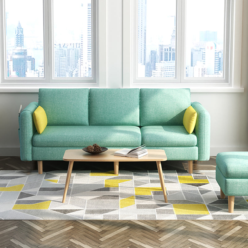 Modern Wood Legs Standard Sofa Fabric Loose Back Square Arm Sofa Clearhalo 'furn' 'furn_sofas' 'Furniture' 'furniture_sofas' 'kitchen' 'kitchen_sofas' 'Living Room Furniture' 'Sofa' 'sofas' 4820153