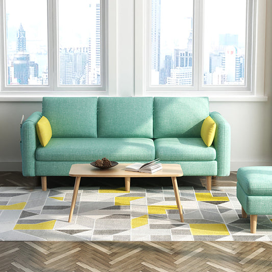 Modern Wood Legs Standard Sofa Fabric Loose Back Square Arm Sofa Clearhalo 'furn' 'furn_sofas' 'Furniture' 'furniture_sofas' 'kitchen' 'kitchen_sofas' 'Living Room Furniture' 'Sofa' 'sofas' 4820153