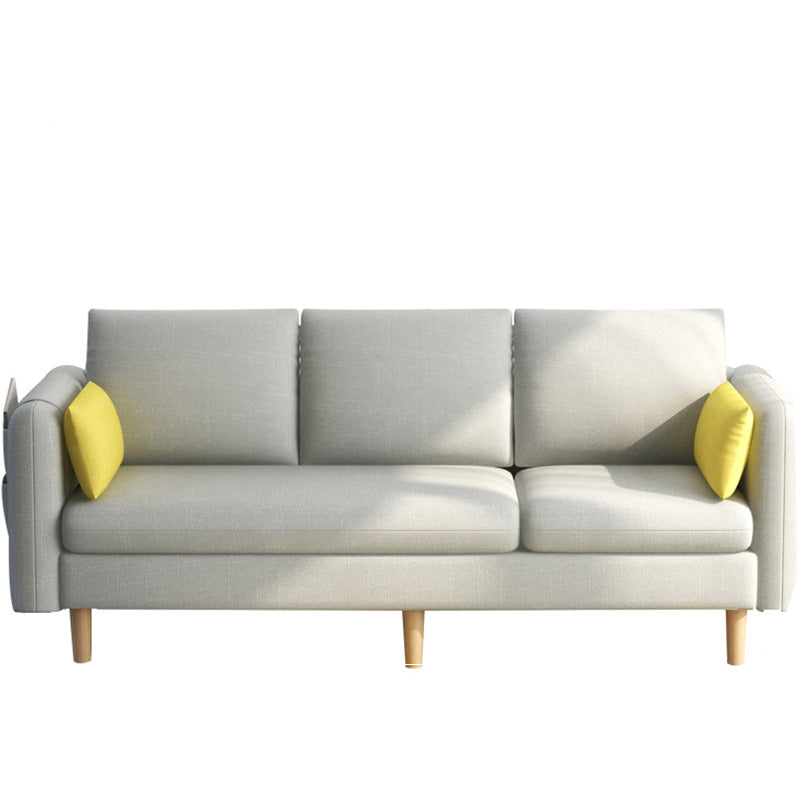 Modern Wood Legs Standard Sofa Fabric Loose Back Square Arm Sofa Gray-White Clearhalo 'furn' 'furn_sofas' 'Furniture' 'furniture_sofas' 'kitchen' 'kitchen_sofas' 'Living Room Furniture' 'Sofa' 'sofas' 4820157