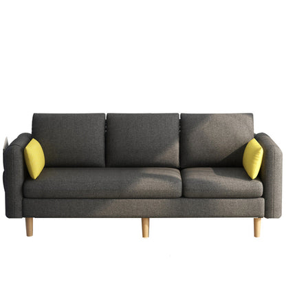 Modern Wood Legs Standard Sofa Fabric Loose Back Square Arm Sofa Grey Clearhalo 'furn' 'furn_sofas' 'Furniture' 'furniture_sofas' 'kitchen' 'kitchen_sofas' 'Living Room Furniture' 'Sofa' 'sofas' 4820158