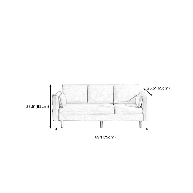 Modern Wood Legs Standard Sofa Fabric Loose Back Square Arm Sofa Clearhalo 'furn' 'furn_sofas' 'Furniture' 'furniture_sofas' 'kitchen' 'kitchen_sofas' 'Living Room Furniture' 'Sofa' 'sofas' 4820163