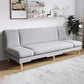 Armless Slpeeper Sofa Azure/Yellow/Grey Linen 31.5" High Sofa Grey 31.5''H x 79''L x 20''W Pillow Not Included Clearhalo 'Furniture' 'furniture_sofas' 'kitchen' 'kitchen_sofas' 'Living Room Furniture' 'Sofa' 'sofas' 4820173