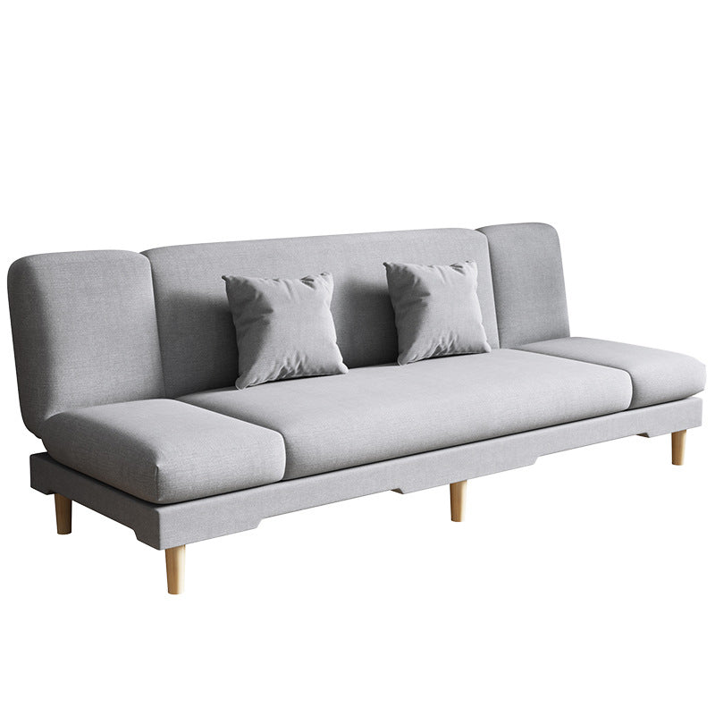 Armless Slpeeper Sofa Azure/Yellow/Grey Linen 31.5" High Sofa Clearhalo 'Furniture' 'furniture_sofas' 'kitchen' 'kitchen_sofas' 'Living Room Furniture' 'Sofa' 'sofas' 4820174