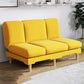Armless Slpeeper Sofa Azure/Yellow/Grey Linen 31.5" High Sofa Yellow 47"L x 20"W x 31"H Pillow Not Included Clearhalo 'Furniture' 'furniture_sofas' 'kitchen' 'kitchen_sofas' 'Living Room Furniture' 'Sofa' 'sofas' 4820179