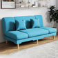 Armless Slpeeper Sofa Azure/Yellow/Grey Linen 31.5" High Sofa Sky Blue 31.5''H x 59''L x 20''W Pillow Included Clearhalo 'Furniture' 'furniture_sofas' 'kitchen' 'kitchen_sofas' 'Living Room Furniture' 'Sofa' 'sofas' 4820187