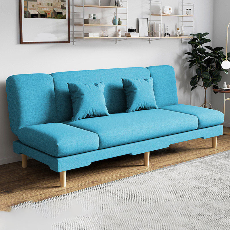 Armless Slpeeper Sofa Azure/Yellow/Grey Linen 31.5" High Sofa Sky Blue 71"L x 20"W x 31"H Pillow Included Clearhalo 'Furniture' 'furniture_sofas' 'kitchen' 'kitchen_sofas' 'Living Room Furniture' 'Sofa' 'sofas' 4820190