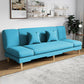 Armless Slpeeper Sofa Azure/Yellow/Grey Linen 31.5" High Sofa Sky Blue 31.5''H x 79''L x 20''W Pillow Included Clearhalo 'Furniture' 'furniture_sofas' 'kitchen' 'kitchen_sofas' 'Living Room Furniture' 'Sofa' 'sofas' 4820191