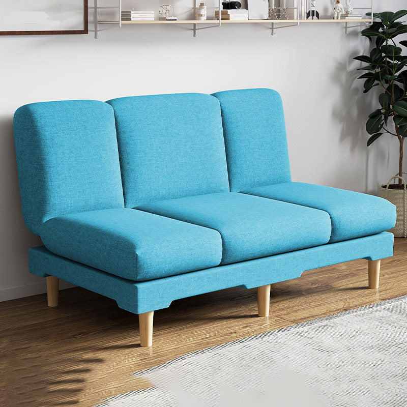 Armless Slpeeper Sofa Azure/Yellow/Grey Linen 31.5" High Sofa Sky Blue 47"L x 20"W x 31"H Pillow Not Included Clearhalo 'Furniture' 'furniture_sofas' 'kitchen' 'kitchen_sofas' 'Living Room Furniture' 'Sofa' 'sofas' 4820192