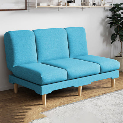 Armless Slpeeper Sofa Azure/Yellow/Grey Linen 31.5" High Sofa Sky Blue 47"L x 20"W x 31"H Pillow Not Included Clearhalo 'Furniture' 'furniture_sofas' 'kitchen' 'kitchen_sofas' 'Living Room Furniture' 'Sofa' 'sofas' 4820192