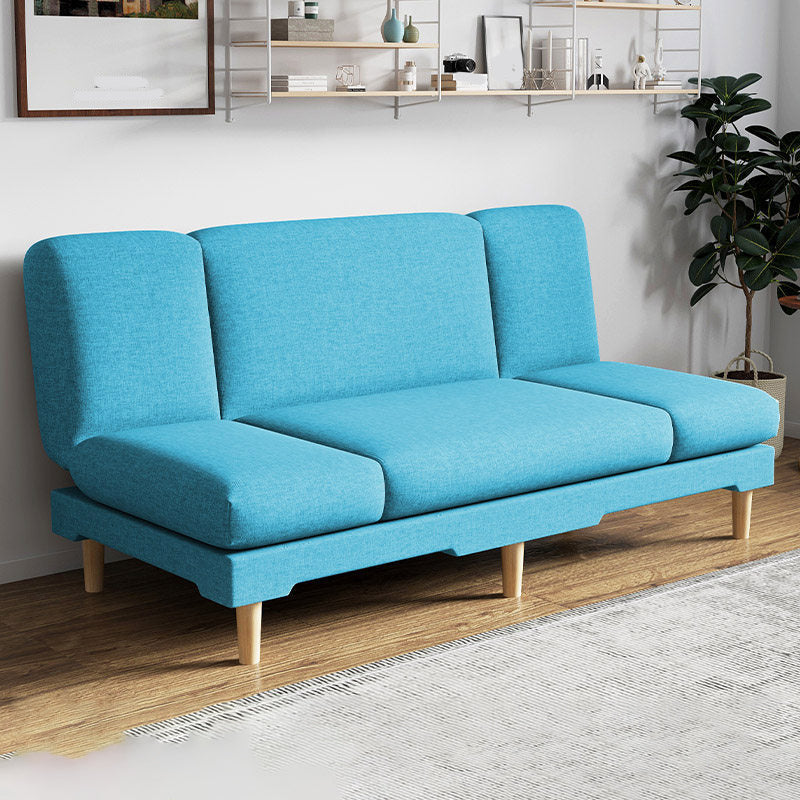Armless Slpeeper Sofa Azure/Yellow/Grey Linen 31.5" High Sofa Sky Blue 31.5''H x 59''L x 20''W Pillow Not Included Clearhalo 'Furniture' 'furniture_sofas' 'kitchen' 'kitchen_sofas' 'Living Room Furniture' 'Sofa' 'sofas' 4820193
