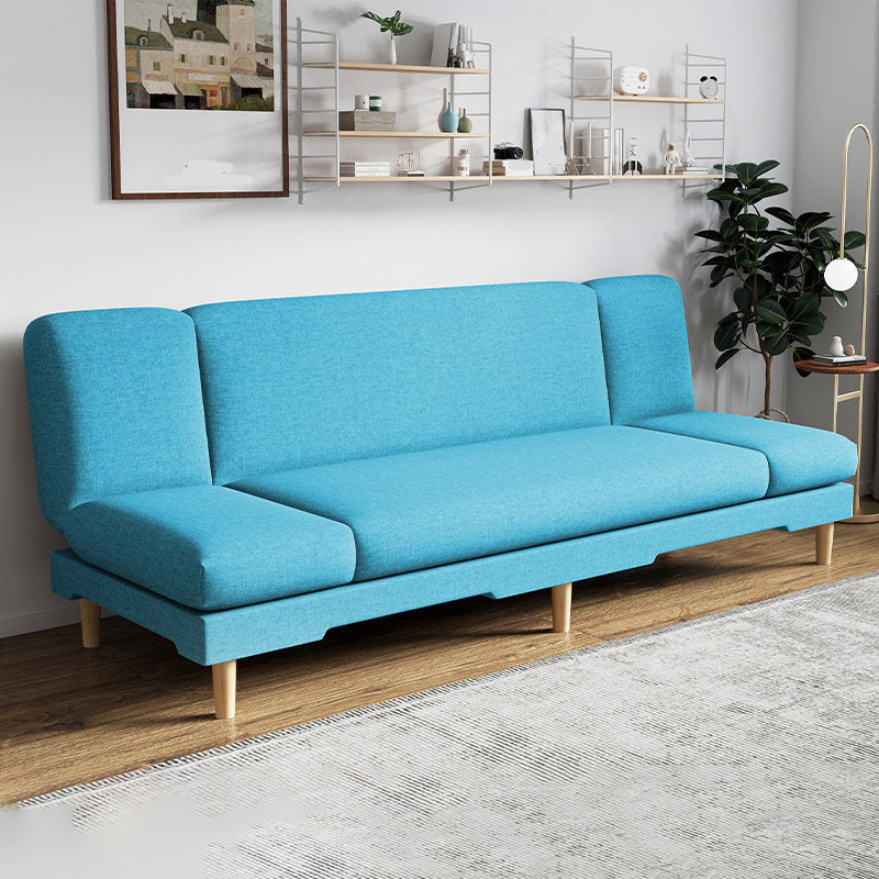 Armless Slpeeper Sofa Azure/Yellow/Grey Linen 31.5" High Sofa Sky Blue 31.5''H x 79''L x 20''W Pillow Not Included Clearhalo 'Furniture' 'furniture_sofas' 'kitchen' 'kitchen_sofas' 'Living Room Furniture' 'Sofa' 'sofas' 4820194