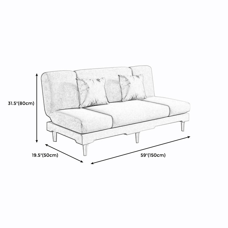 Armless Slpeeper Sofa Azure/Yellow/Grey Linen 31.5" High Sofa Clearhalo 'Furniture' 'furniture_sofas' 'kitchen' 'kitchen_sofas' 'Living Room Furniture' 'Sofa' 'sofas' 4820196