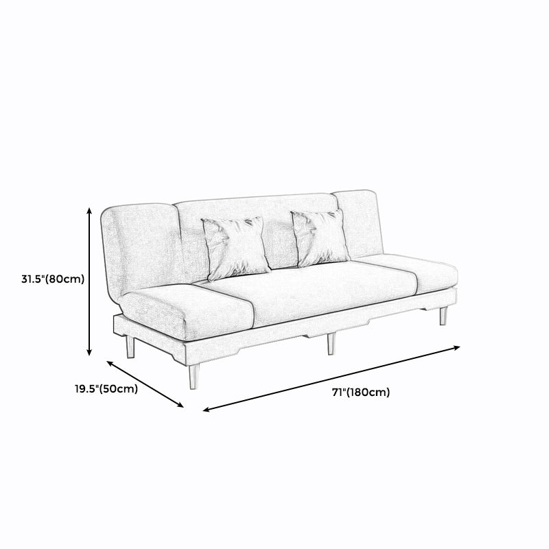 Armless Slpeeper Sofa Azure/Yellow/Grey Linen 31.5" High Sofa Clearhalo 'Furniture' 'furniture_sofas' 'kitchen' 'kitchen_sofas' 'Living Room Furniture' 'Sofa' 'sofas' 4820197