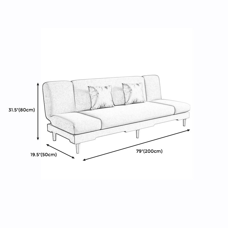 Armless Slpeeper Sofa Azure/Yellow/Grey Linen 31.5" High Sofa Clearhalo 'Furniture' 'furniture_sofas' 'kitchen' 'kitchen_sofas' 'Living Room Furniture' 'Sofa' 'sofas' 4820198